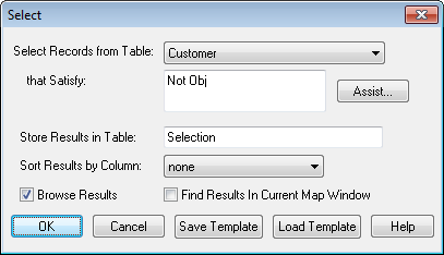 selecting not object